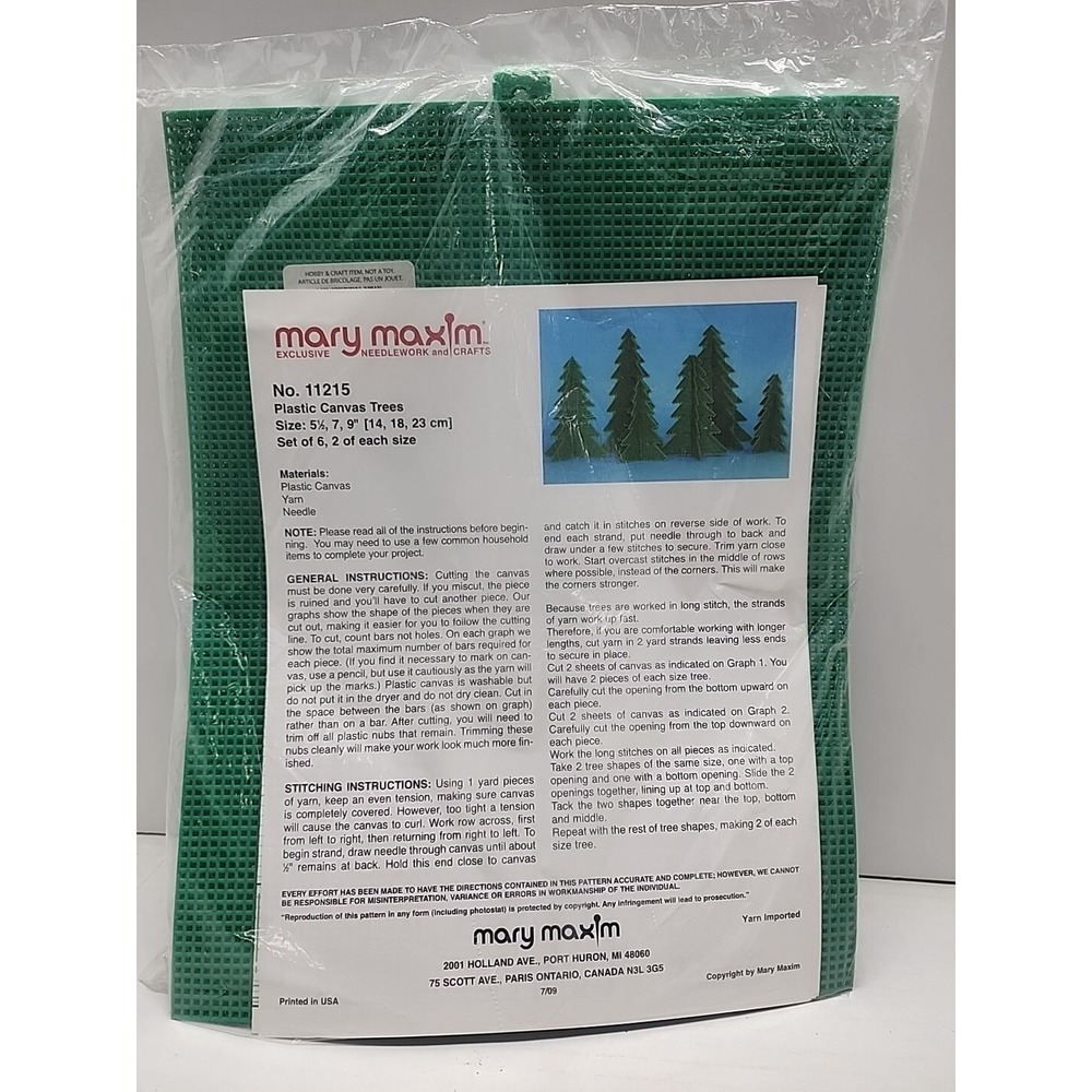 Mary Maxim plastic canvas Stitch Kit sealed Canvas Trees 11215‎